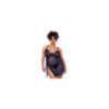 Nuisette grande taille bleu nuit et string 
